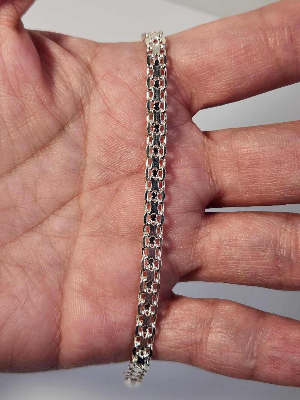 Vintage Italian White Gold Over 925 Silver Valentino Bracelet 7.5" NWT NOS - Picture 12 of 14